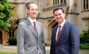 Professor Friend (r) and Professor Coussios (l) at Magdalen